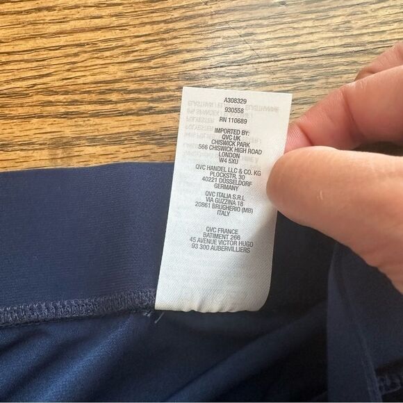 Attitudes By Renee Semi-Fitted Ankle Length Pull On Pants Navy Womens Petite 1XP - Picture 6 of 8